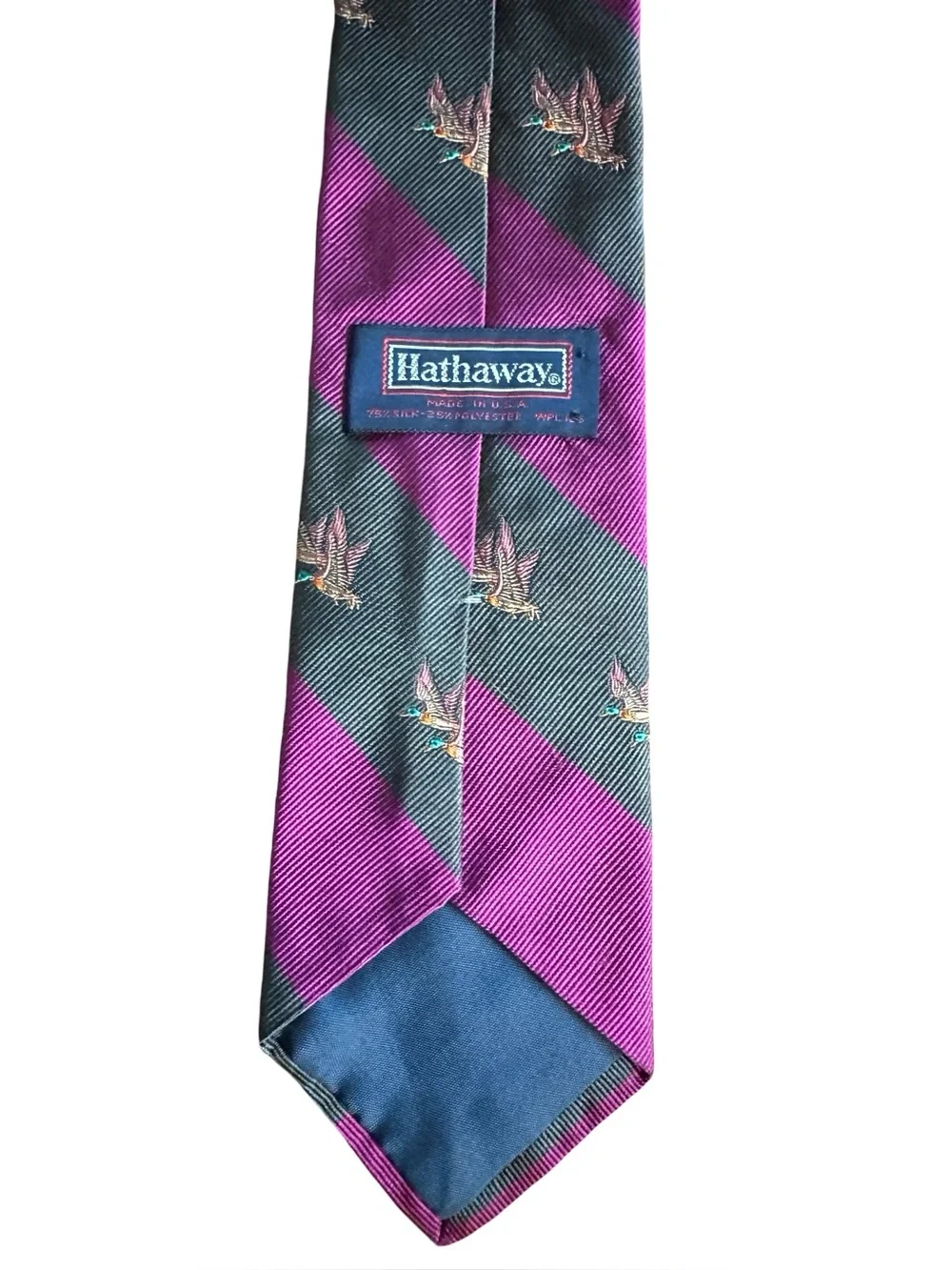 Hathaway Silk Blend Striped Duck Tie